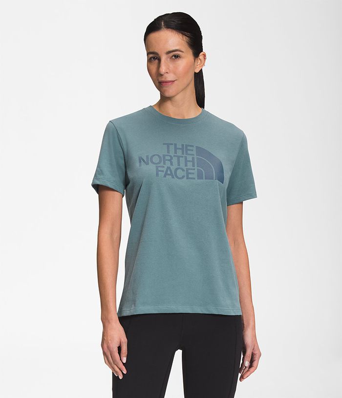 Camiseta The North Face Mujer Manga Corta Half Dome Cotton - Colombia RTVKQH057 - Azules